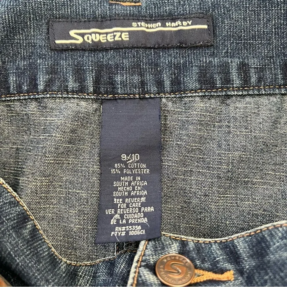 Vintage‎ Y2K Squeeze by Stephen Hardy side slit midi blue jean skirt - 9/10